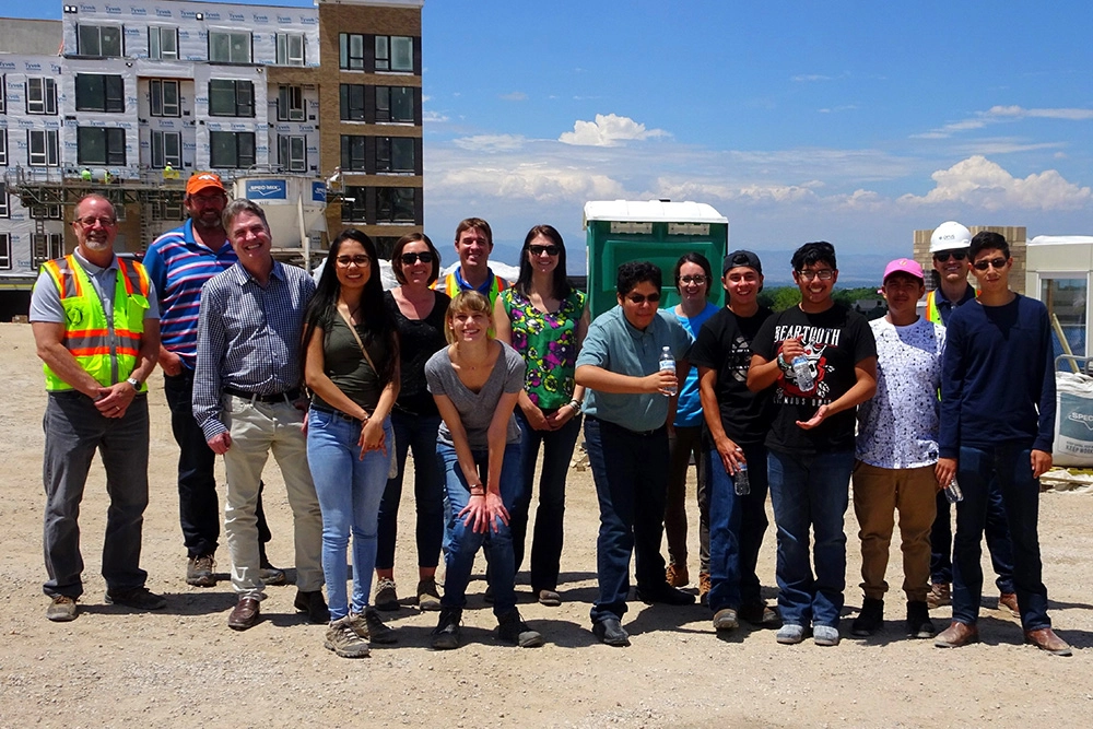 Students in a Denver Urban Scholars program learned about construction and real estate careers and toured The Glenn, which is developed, designed and built by Opus.